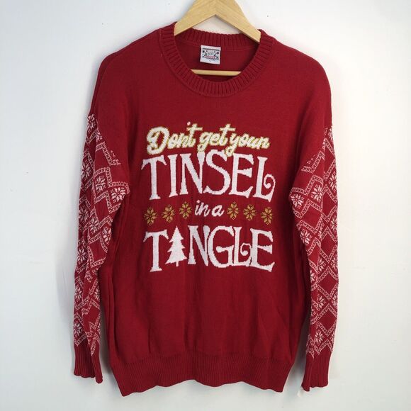 NEW-Merry Christmas Sweater Womens L ( Various) Ugly Christmas - Picture 1 of 8